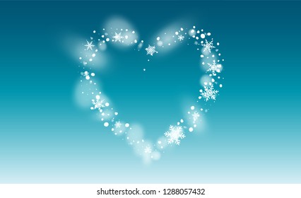 Christmas Snow Flakes Background. Winter Holiday Illustration. Background with Isolated Fall of Snow. Fantasy  Snowstorm Illustration Design.