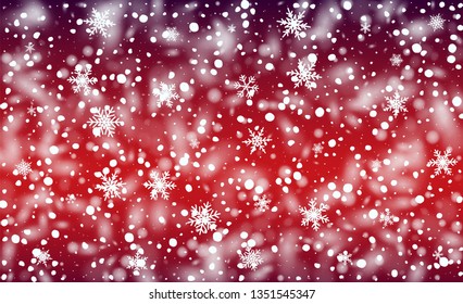 Christmas Snow Flakes Background. Winter Holiday Illustration. Realistic Falling Snow Background. Fantasy  Snowstorm Illustration Design.