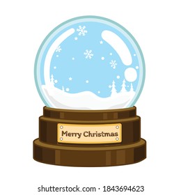 Christmas snow globe with snow