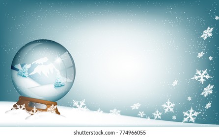 Christmas Snow Globe background.
Layered vector illustration. Check out my christmas set for more.