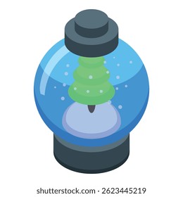Christmas snow globe encapsulating the festive spirit of christmas with a christmas tree and falling snow