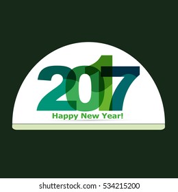 Christmas snow globe with falling snow  in 2017 form inside. Editable vector illustration.
