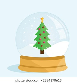 Nieve navideña al estilo llano con árbol de Navidad.