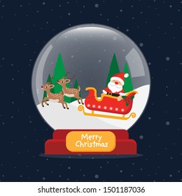 Christmas Snow Globe with funny Santa Claus.