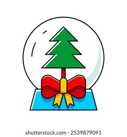 Christmas Snow Globe icon. Outline icons. Holiday symbol