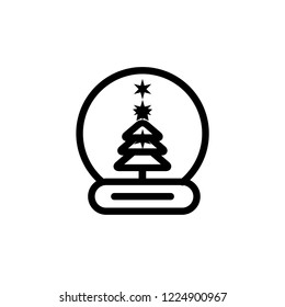 Christmas Snow Globe Icon Vector