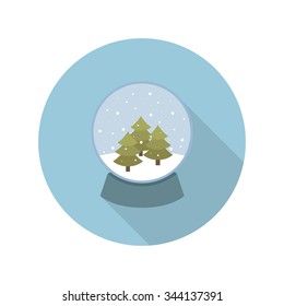 Christmas snow globe icon. vector illustration