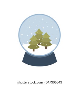 Christmas Snow Globe Icon. Vector Illustration