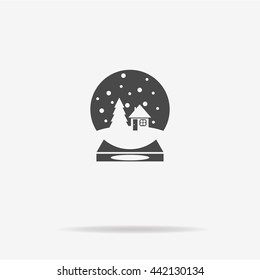 Christmas snow globe icon. Vector concept illustration for design.