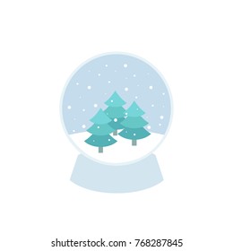 Christmas snow globe icon. vector illustration