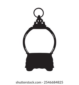 Christmas Snow Globe Lantern silhouette vector illustration