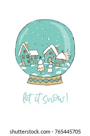 Christmas Snow Globe. Let it Snow.