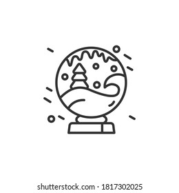 Christmas snow globe line icon. New year celebration. Celebrating moments, details and festive decorations. Christmas and New Year holidays concept. Isolated vector illustration. Editable stroke 