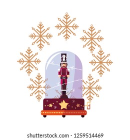 christmas snow globe nutcracker snowflake