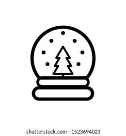 Christmas snow globe pixel perfect flat vector icon isolated on a white background.