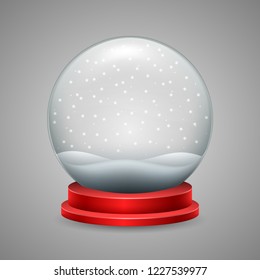 Christmas snow globe with snowfall
