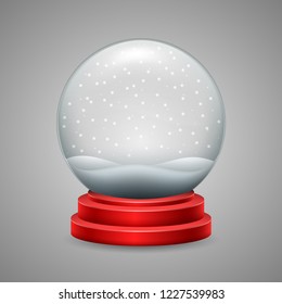 Christmas snow globe with snowfall
