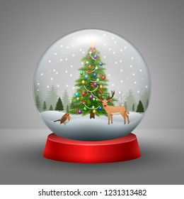 Globo de neve de Natal com queda de neve