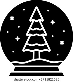 Navidades Globo de nieve con el icono del árbol