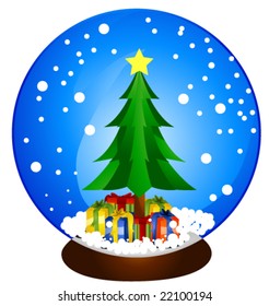 Christmas Snow Globe - Vector