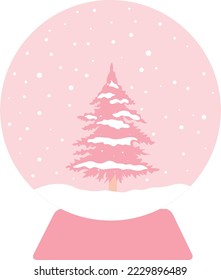 Christmas snow globe vector illustration