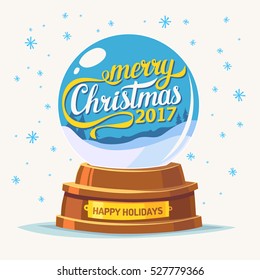 Christmas snow globe. Vector illustration