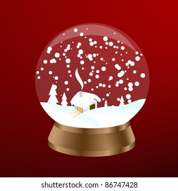 Christmas Snow Globe. Vector illustration.