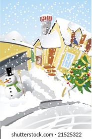 christmas snow house