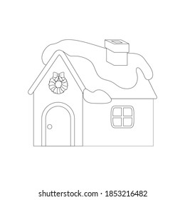 Christmas Snow House Outline Icon Vector Stock Vector (royalty Free 