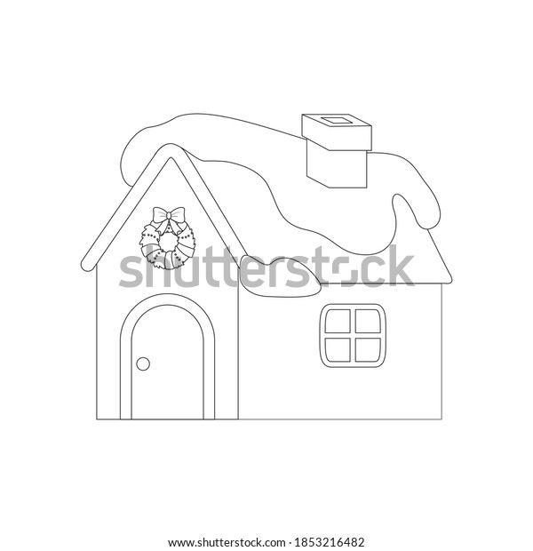 Christmas Snow House Outline Icon Vector Stock Vector (Royalty Free ...