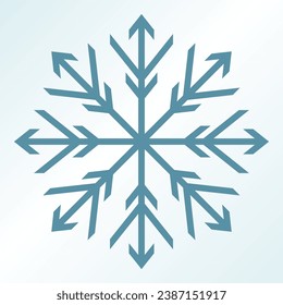 christmas snow icon, vector isolated on blue background. ornament design for posters, greeting cards, brochures, banners, social media.