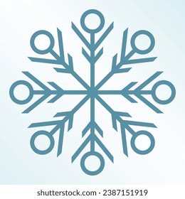 christmas snow icon, vector isolated on blue background. ornament design for posters, greeting cards, brochures, banners, social media.