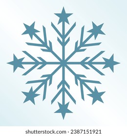 christmas snow icon, vector isolated on blue background. ornament design for posters, greeting cards, brochures, banners, social media.