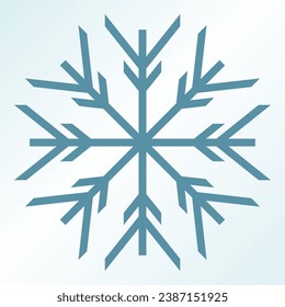 christmas snow icon, vector isolated on blue background. ornament design for posters, greeting cards, brochures, banners, social media.