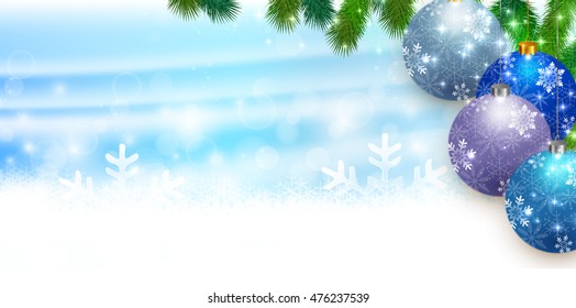 Christmas snow landscape background