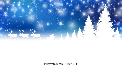 Christmas snow landscape background