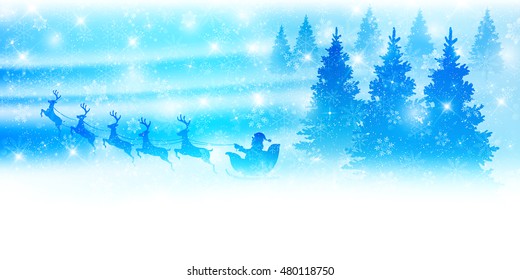 Christmas snow landscape background