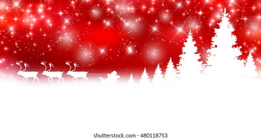 Christmas snow landscape background