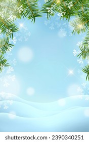 Weihnachtsschnee-Landschaft Winterhintergrund