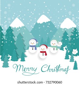 Christmas snow man vector background 