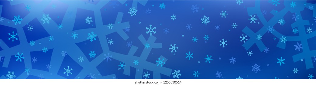 Christmas Snow Pattern. Christmas Holiday Background with Falling Snowflakes for Banner, Card, Wallpaper. Vintage Festive Pattern with Snowflakes Various Sizes and Shapes. Vector Texture.