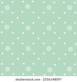 Christmas Snow Pattern Set. White Lines on Pastel Green Background. Vector Illustration Seamless Christmas Pattern for Background Wallpaper Wrapping and Textile.
