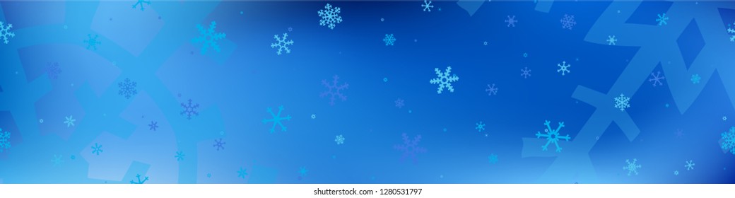 Christmas Snow Pattern. Winter Holiday Background with Falling Snowflakes for Card, Print, Mobile. Trendy Festive Background with Snowflakes Various Sizes and Shapes. Vector Texture.