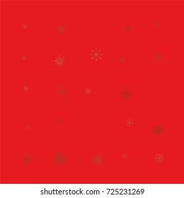 Christmas snow powder background of a random scatter snowflakes on a red background. Snow explosion. Ice storm.