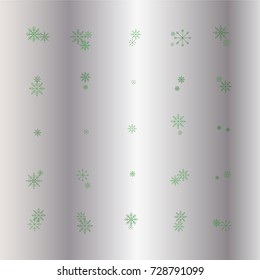 Christmas snow powder background of a random scatter snowflakes on a silver background. Snow explosion. Ice storm.