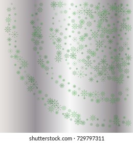 Christmas snow powder background of a random scatter snowflakes on a silver background. Snow explosion. Ice storm.
