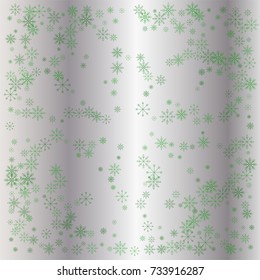 Christmas snow powder background of a random scatter snowflakes on a silver background. Snow explosion. Ice storm.