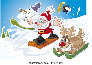 A Christmas snow race