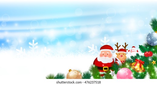 Christmas snow Santa background