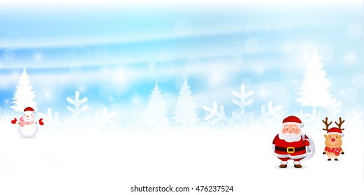 Christmas snow Santa background